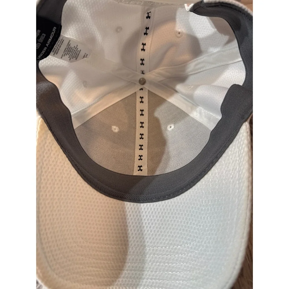 Under Armour Mens White Mesh Snapback Hat‎ Embroidered Logo Athletic Cap OSFA